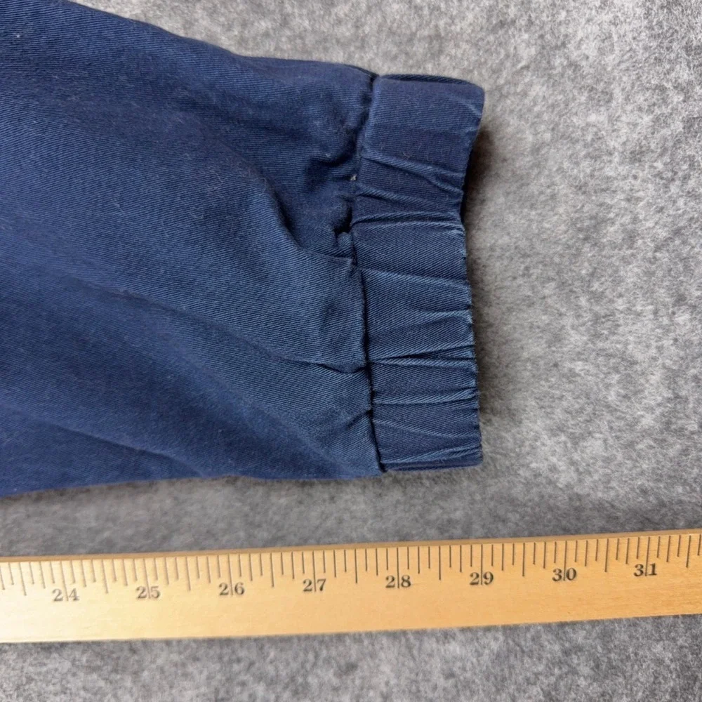 Wowie Jogger Pants Mens Large Navy Blue Tribal Aztec Trim Elastic Waist Boho